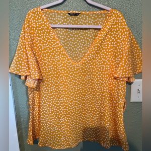 Yellow w White Flowers Shein Top